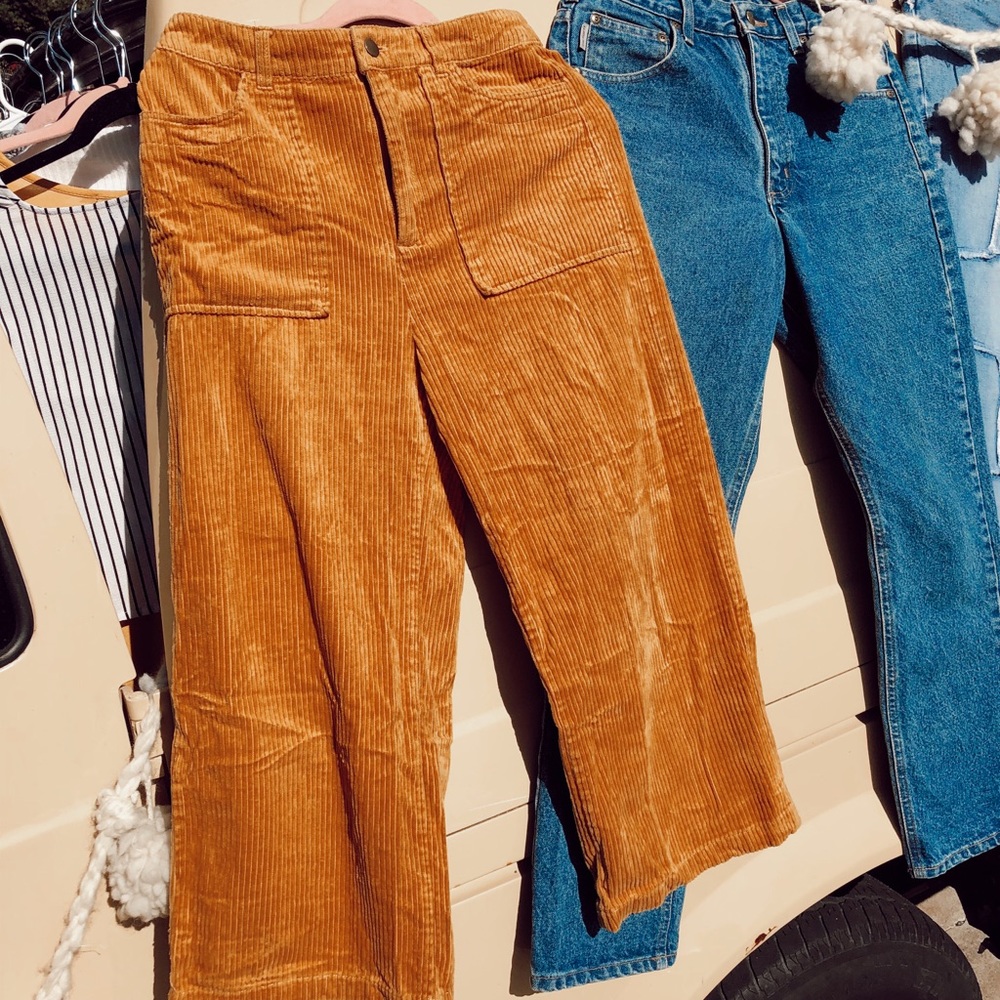 Mustard high waisted cords